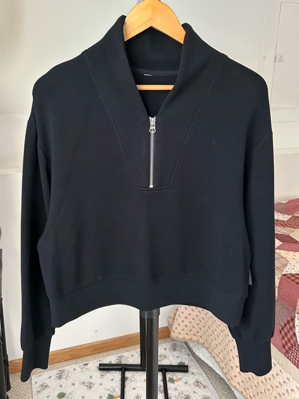 Varley DoubleSoft Davidson 1/2 Zip Pullover Sweatshirt Black